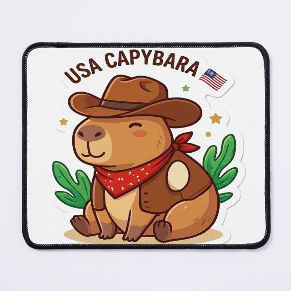 Item preview, Cute American Capybara Sticker designed and sold by denybz.