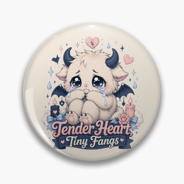 Item preview, Tender Heart Tiny Fangs Cute Kawaii Monster designed and sold by House of Rein.