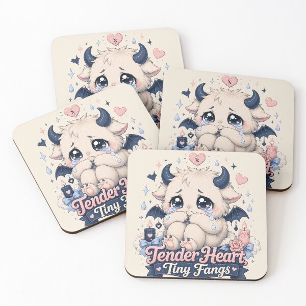 Item preview, Tender Heart Tiny Fangs Cute Kawaii Monster designed and sold by House of Rein.