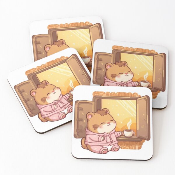 Item preview, Cute Morning Coffee Hamster Kawaii Sticker | Cozy Coffee Lover Gift designed and sold by Stylestickers55.