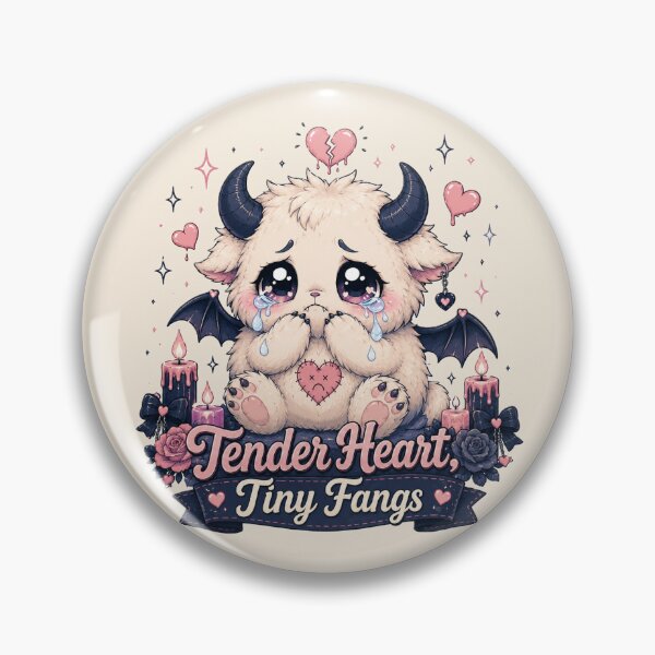 Item preview, Tender Heart Tiny Fangs Cute Pastel Goth Monster designed and sold by House of Rein.