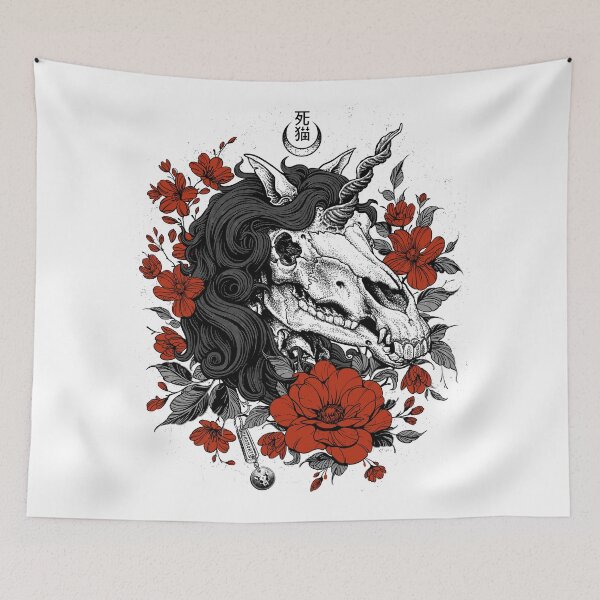 Item preview, Copy of Unicorn Skull and Flowers designed and sold by Neko Mort.