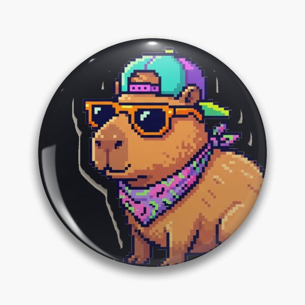 Item preview, Retro 90s Pixel Art Capybara Bright Arcade Sticker  designed and sold by Arobinoz.