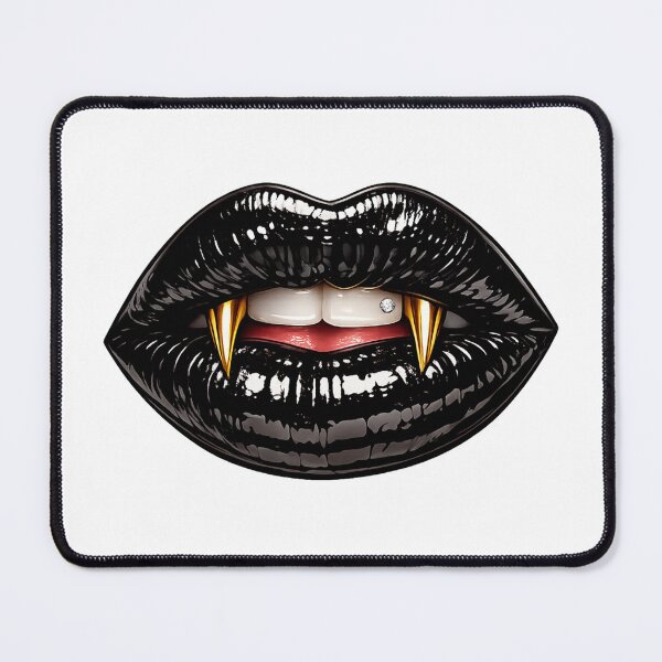 Item preview, Black Vampire Lips Gothic Art designed and sold by RoPrincess.