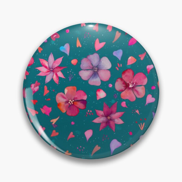 Item preview, Teal Floral Hearts designed and sold by Sukilopi.