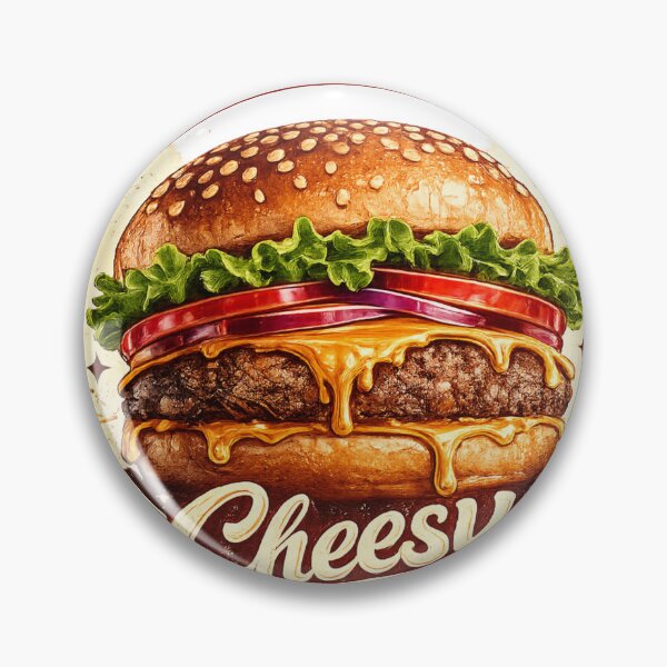 Item preview, Stay Cheesy: Retro Circular Badge Cheeseburger Vintage Typography designed and sold by irfanshikh.