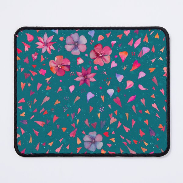 Item preview, Teal Floral Hearts designed and sold by Sukilopi.