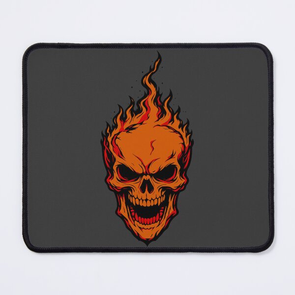 Item preview, Flaming skull fire motif designed and sold by Pommes im Bett.