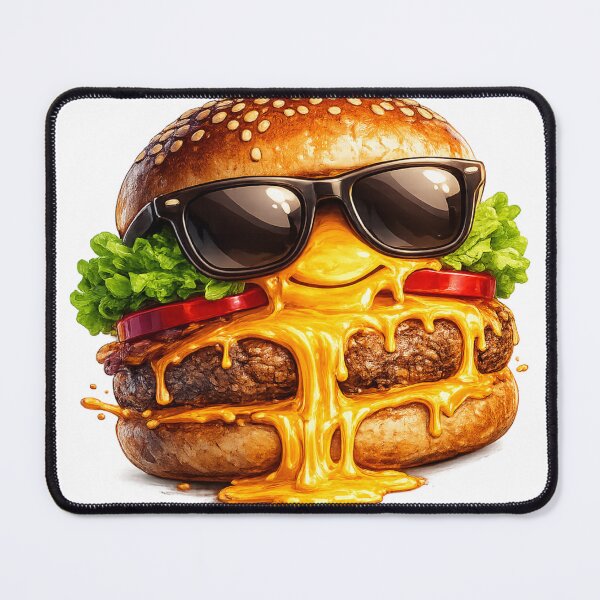 Item preview, Cool Sunglasses Burger: Funny Character Cheeseburger Humor Art designed and sold by irfanshikh.