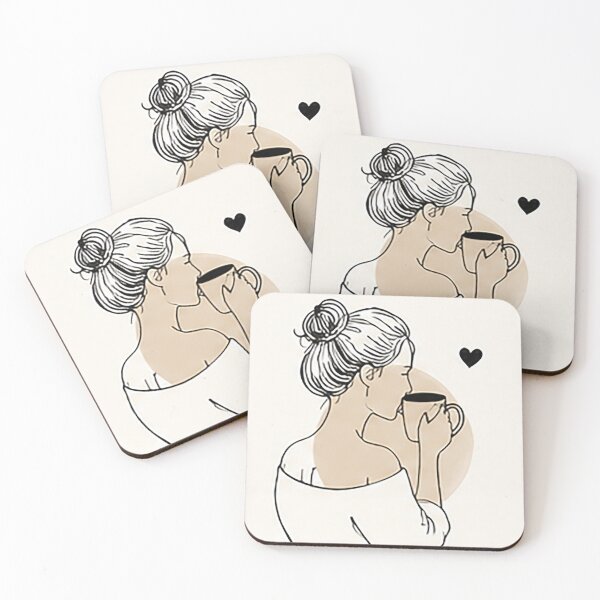 Item preview, Woman Enjoying Coffee | Minimal Scandinavian Line Art designed and sold by Sara-Ai.