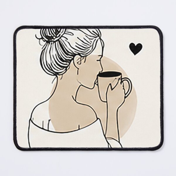 Item preview, Woman Enjoying Coffee | Minimal Scandinavian Line Art designed and sold by Sara-Ai.