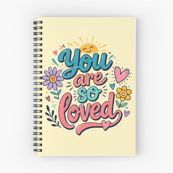 Item preview, You Are So Loved – Retro Sunshine & Flowers | Colorful Inspirational Typography designed and sold by Stubblejumper Artworks.