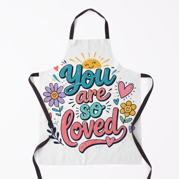 Item preview, You Are So Loved – Retro Sunshine & Flowers | Colorful Inspirational Typography designed and sold by Stubblejumper Artworks.