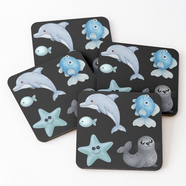 Item preview, Cute Watercolor Blue Sea Creature Ocean life Sea Animals Ocean Aesthetic designed and sold by Art IN Pack.