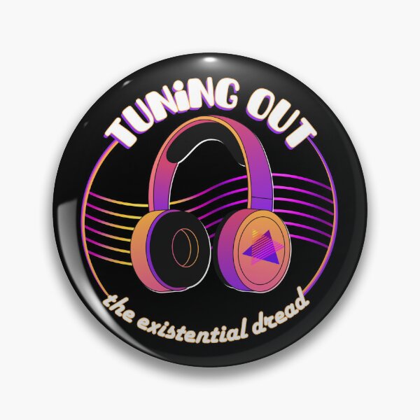 Item preview, Tuning Out The Existential Dread Funny Retro Headphones | Light Ink Edition designed and sold by SunandShade.