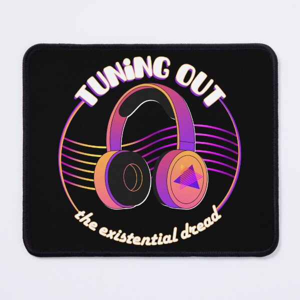 Item preview, Tuning Out The Existential Dread Funny Retro Headphones | Light Ink Edition designed and sold by SunandShade.