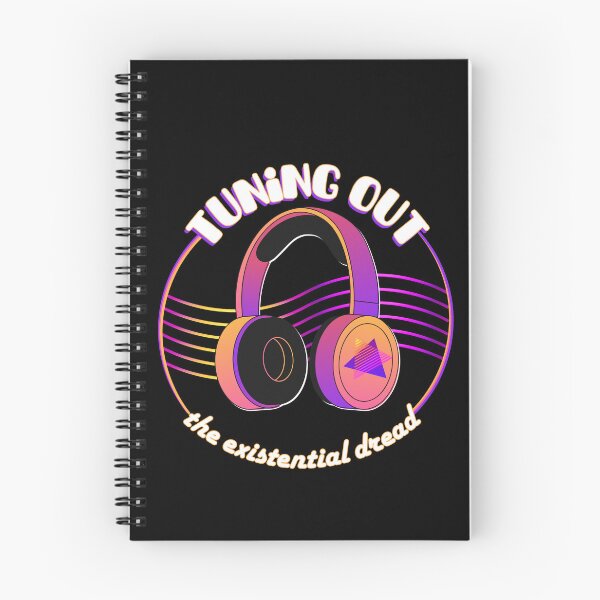 Item preview, Tuning Out The Existential Dread Funny Retro Headphones | Light Ink Edition designed and sold by SunandShade.