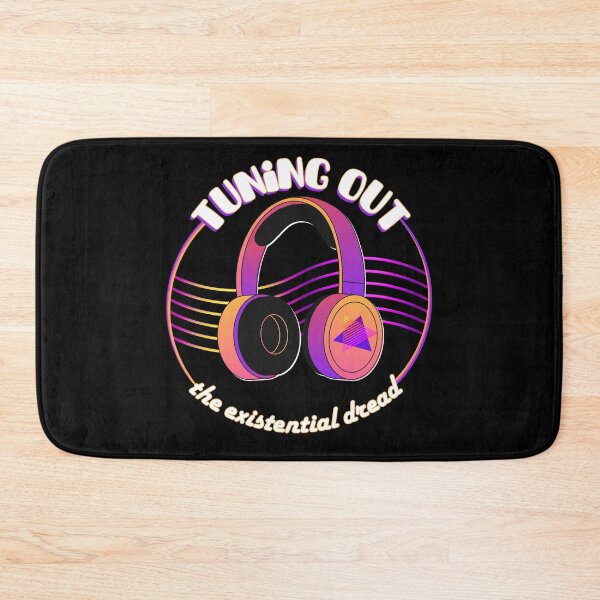Item preview, Tuning Out The Existential Dread Funny Retro Headphones | Light Ink Edition designed and sold by SunandShade.