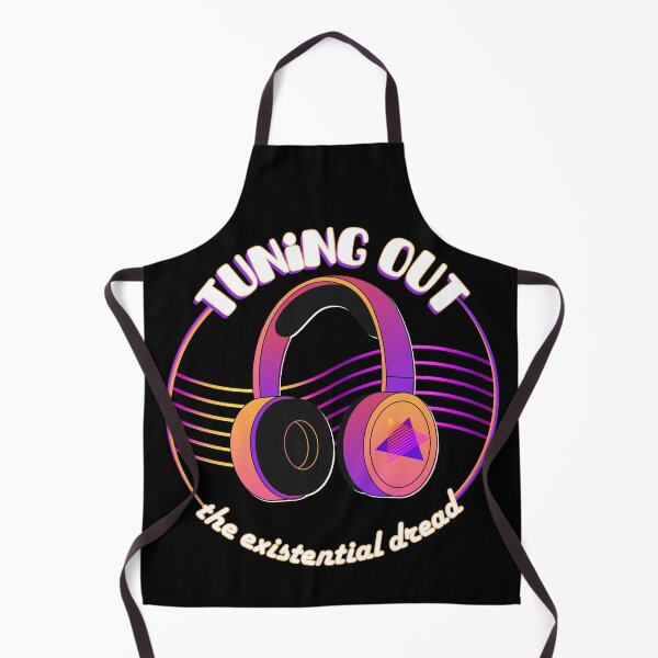 Item preview, Tuning Out The Existential Dread Funny Retro Headphones | Light Ink Edition designed and sold by SunandShade.