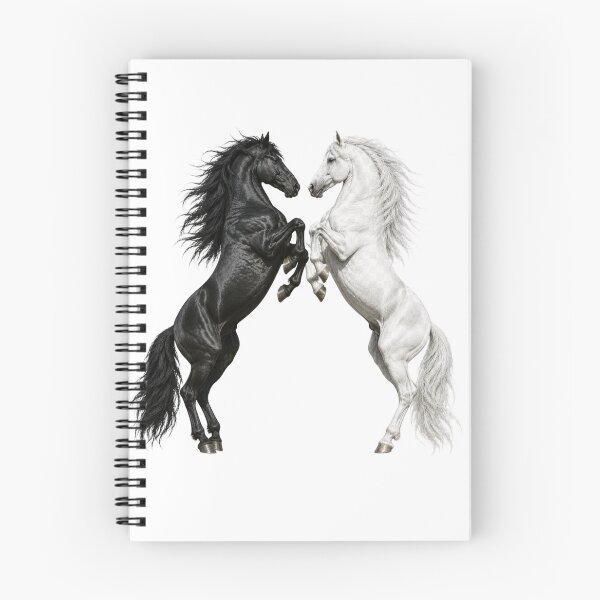 Item preview, Black and White Rearing Horses – Realistic Equine Art designed and sold by SmikiM.