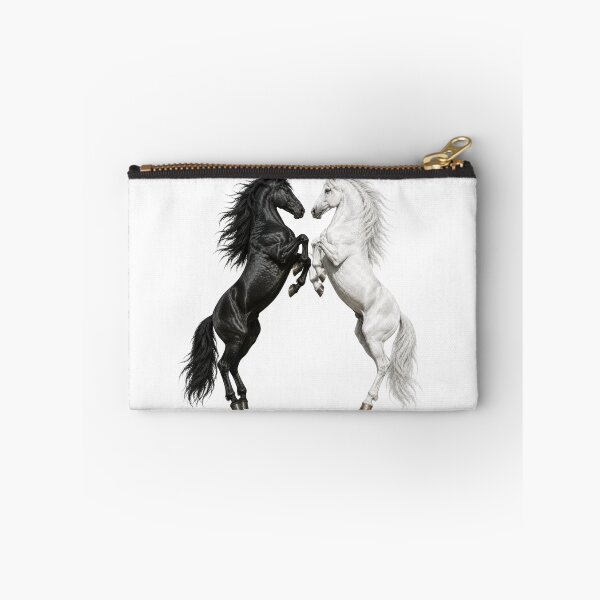 Item preview, Black and White Rearing Horses – Realistic Equine Art designed and sold by SmikiM.