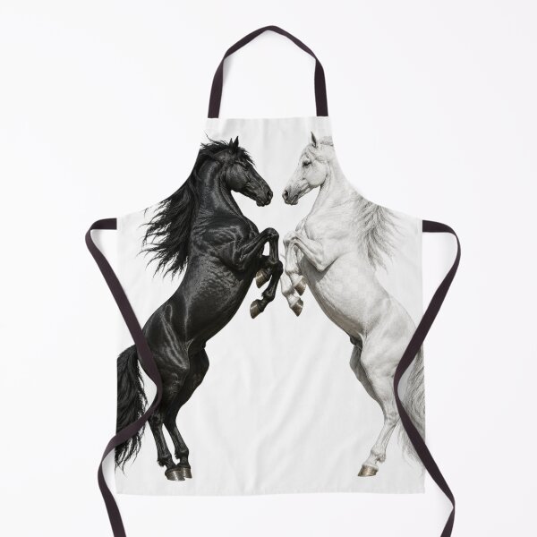 Item preview, Black and White Rearing Horses – Realistic Equine Art designed and sold by SmikiM.