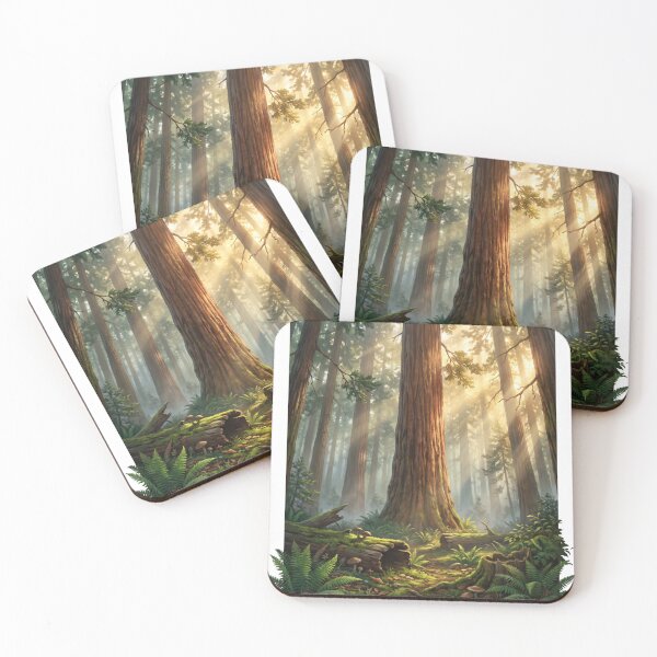 Item preview, Whispering Redwood Giants | Ancient Redwood Forest Premium Nature Illustration | Forest Wall Art | Woodland T-Shirt Design designed and sold by SAJ Design Studio.