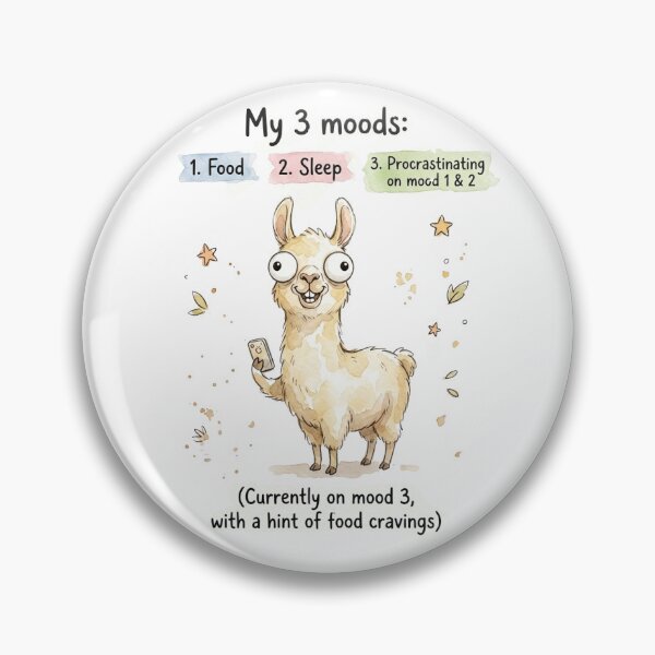 Item preview, Funny Llama Procrastination Meme designed and sold by DreamyBrushArt.