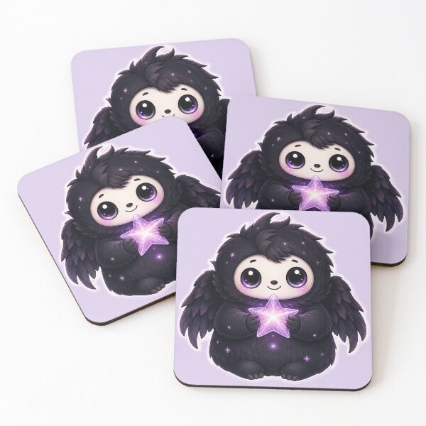 Item preview, Cute Celestial Winged Creature Holding a Glowing Star designed and sold by House of Rein.