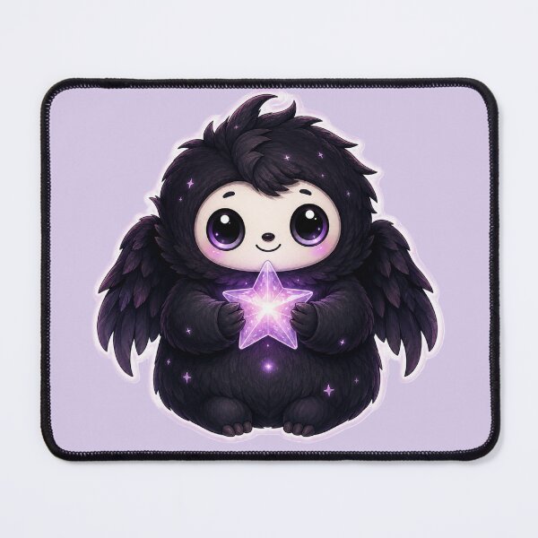 Item preview, Cute Celestial Winged Creature Holding a Glowing Star designed and sold by House of Rein.