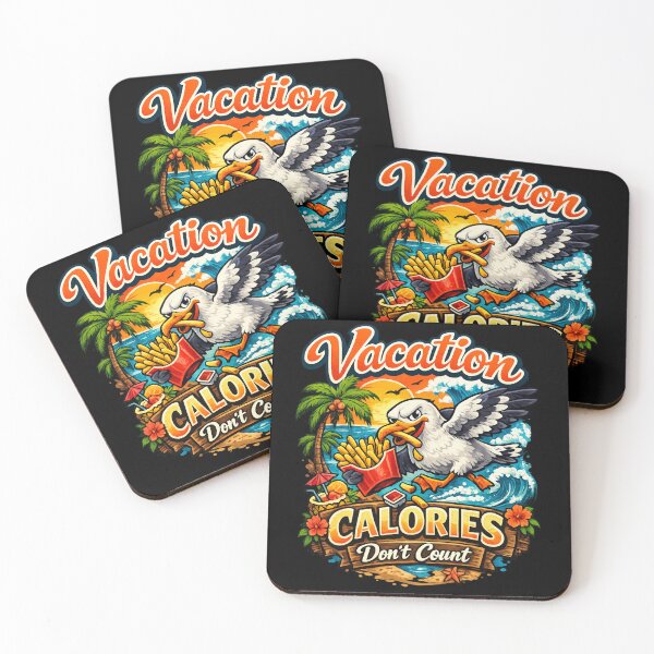 Item preview, Vacation Calories Don't Count Funny Seagull Stealing Fries Summer Beach Vacation Meme designed and sold by Ladys-Gents.