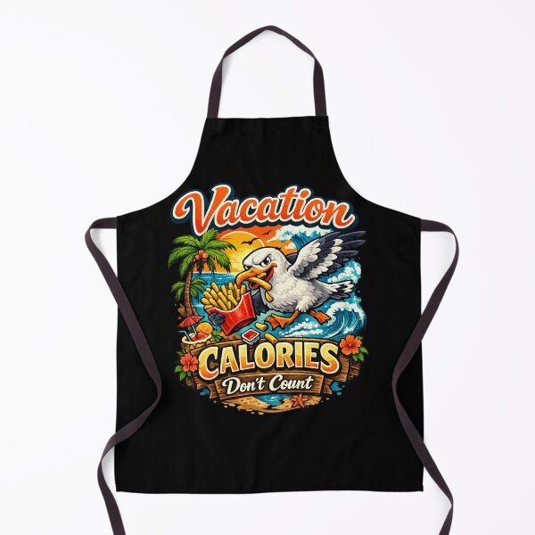 Item preview, Vacation Calories Don't Count Funny Seagull Stealing Fries Summer Beach Vacation Meme designed and sold by Ladys-Gents.