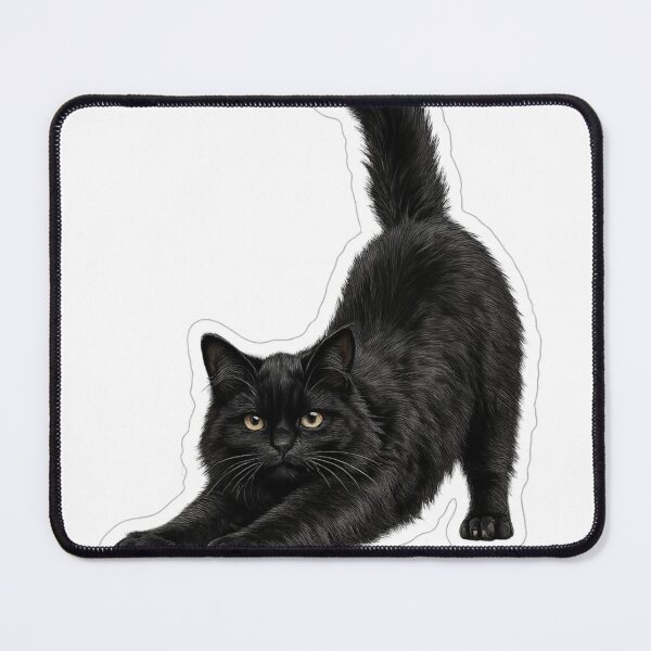 Item preview, Realistic Stretching Black Cat Sticker | Cute Black Cat Die Cut Sticker | Cat Lover Gift designed and sold by Skedart.
