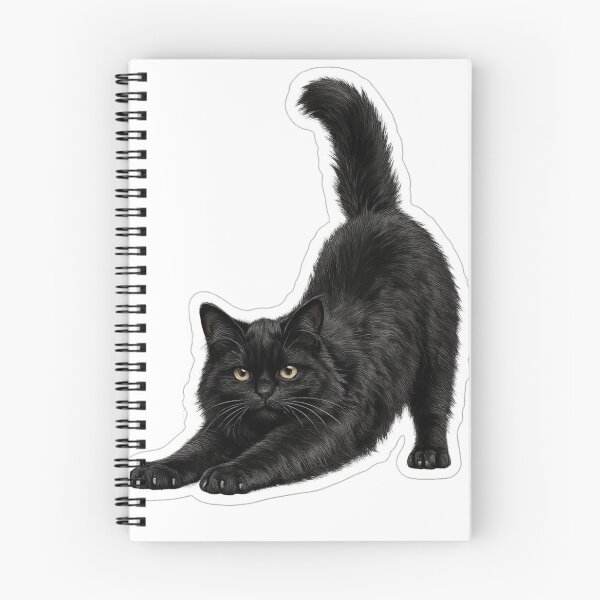 Item preview, Realistic Stretching Black Cat Sticker | Cute Black Cat Die Cut Sticker | Cat Lover Gift designed and sold by Skedart.
