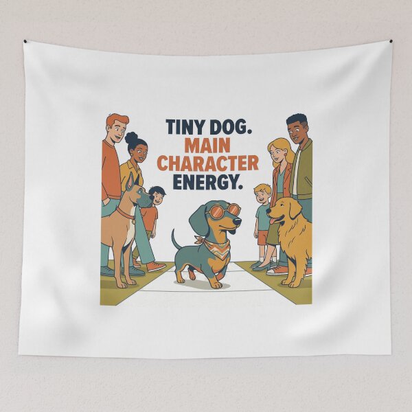 Item preview, Tiny Dog Main Character Energy Funny Dachshund Shirt | Cool Wiener Dog Gift for Doxie Lovers designed and sold by jgoteiner.