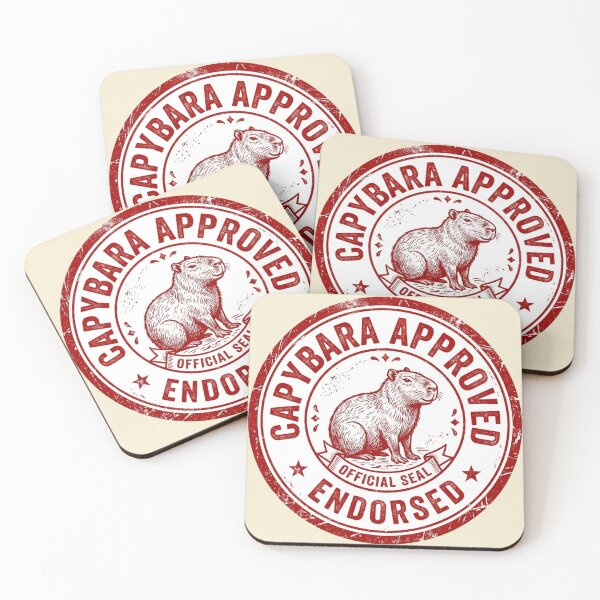 Item preview, Capybara Approved Funny Red Rubber Stamp Office designed and sold by Arobinoz.