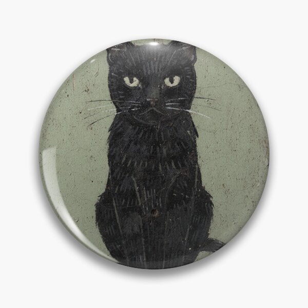 Item preview, Very Serious Black Cat Folk Portrait designed and sold by PictorialWhimsy.