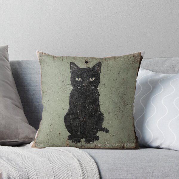 Item preview, Very Serious Black Cat Folk Portrait designed and sold by PictorialWhimsy.