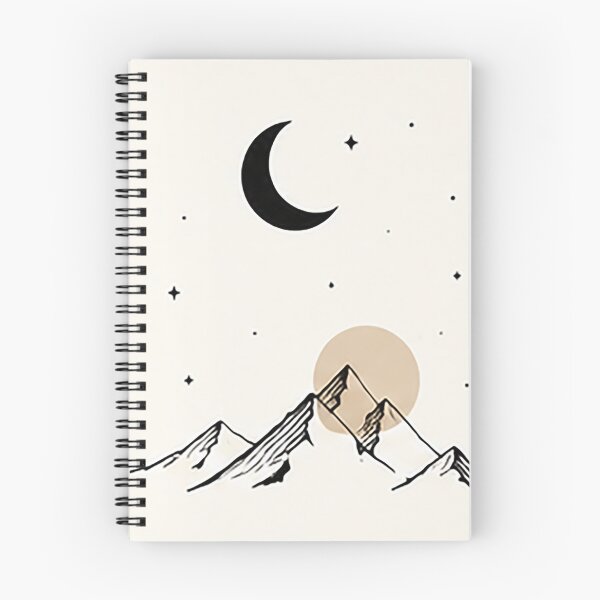 Item preview, Moonlight Mountain Line Art | Minimal Nature Illustration designed and sold by Sara-Ai.