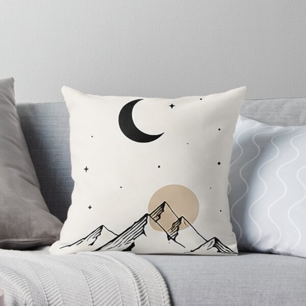 Item preview, Moonlight Mountain Line Art | Minimal Nature Illustration designed and sold by Sara-Ai.