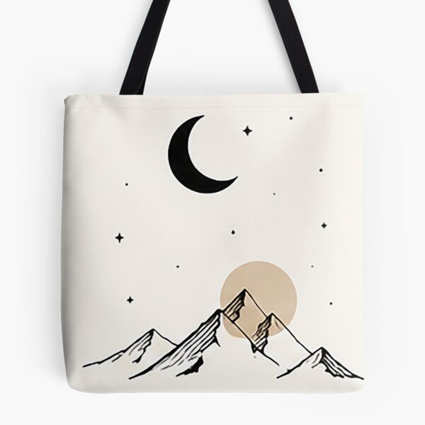 Item preview, Moonlight Mountain Line Art | Minimal Nature Illustration designed and sold by Sara-Ai.