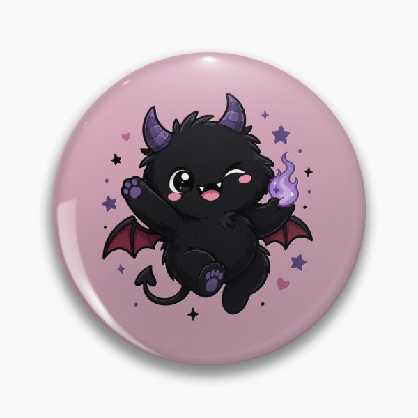 Item preview, Playful Cute Demon Holding a Purple Flame designed and sold by House of Rein.
