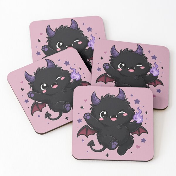 Item preview, Playful Cute Demon Holding a Purple Flame designed and sold by House of Rein.