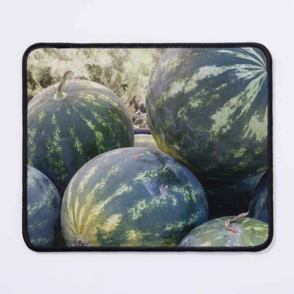 Item preview, Ripe Watermelons Piled at Farm Stand Fresh Summer Melons Harvested Fruit Market Display designed and sold by Nmallia.