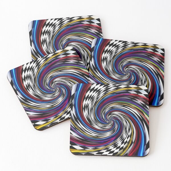 Item preview, Trippy Checkerboard Vortex Neon Optical Illusion Art designed and sold by HAPPY HARBOR DESIGN .