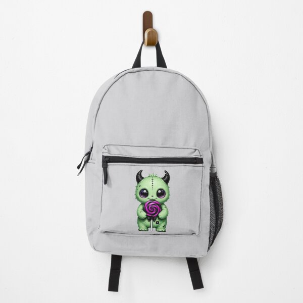 Item preview, Cute Green Monster Holding a Purple Lollipop designed and sold by House of Rein.