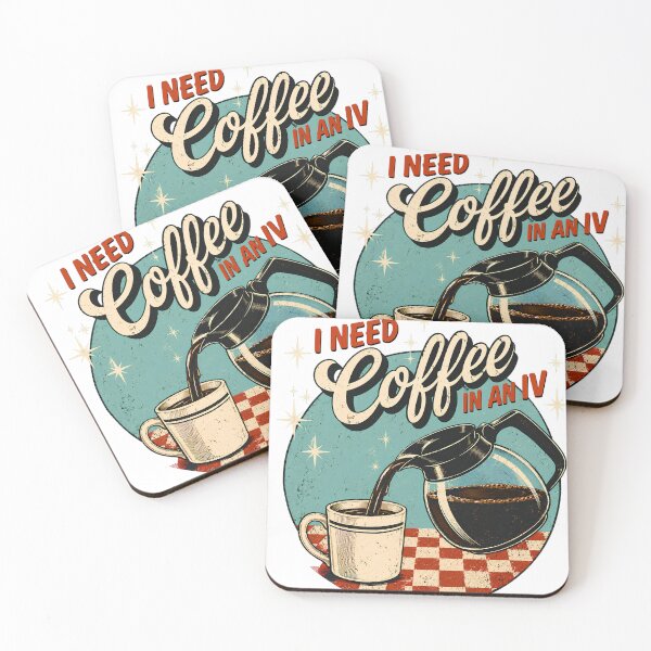 Item preview, I Need Coffee In An IV Retro Vintage Diner Coffee Lover Humor Caffeine designed and sold by VGAfanatic.