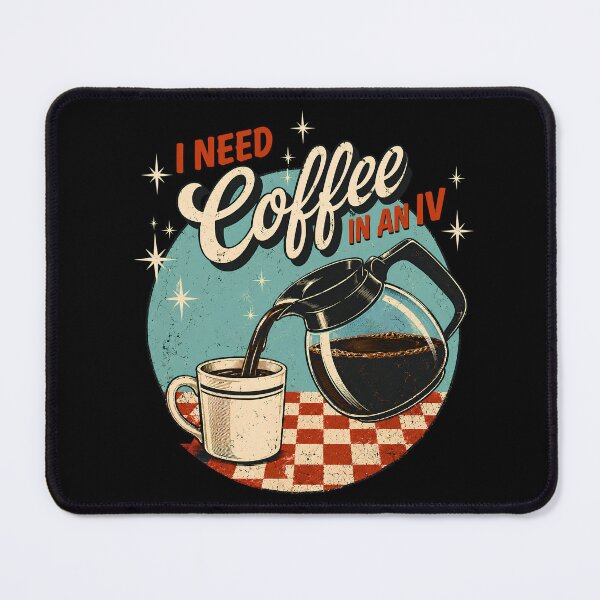 Item preview, I Need Coffee In An IV Retro Vintage Diner Coffee Lover Humor Caffeine designed and sold by VGAfanatic.