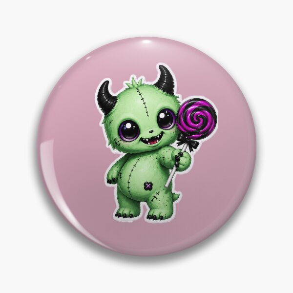 Item preview, Cute Green Stitched Monster with Purple Lollipop designed and sold by House of Rein.