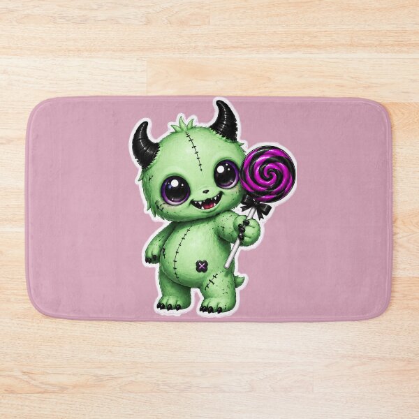Item preview, Cute Green Stitched Monster with Purple Lollipop designed and sold by House of Rein.